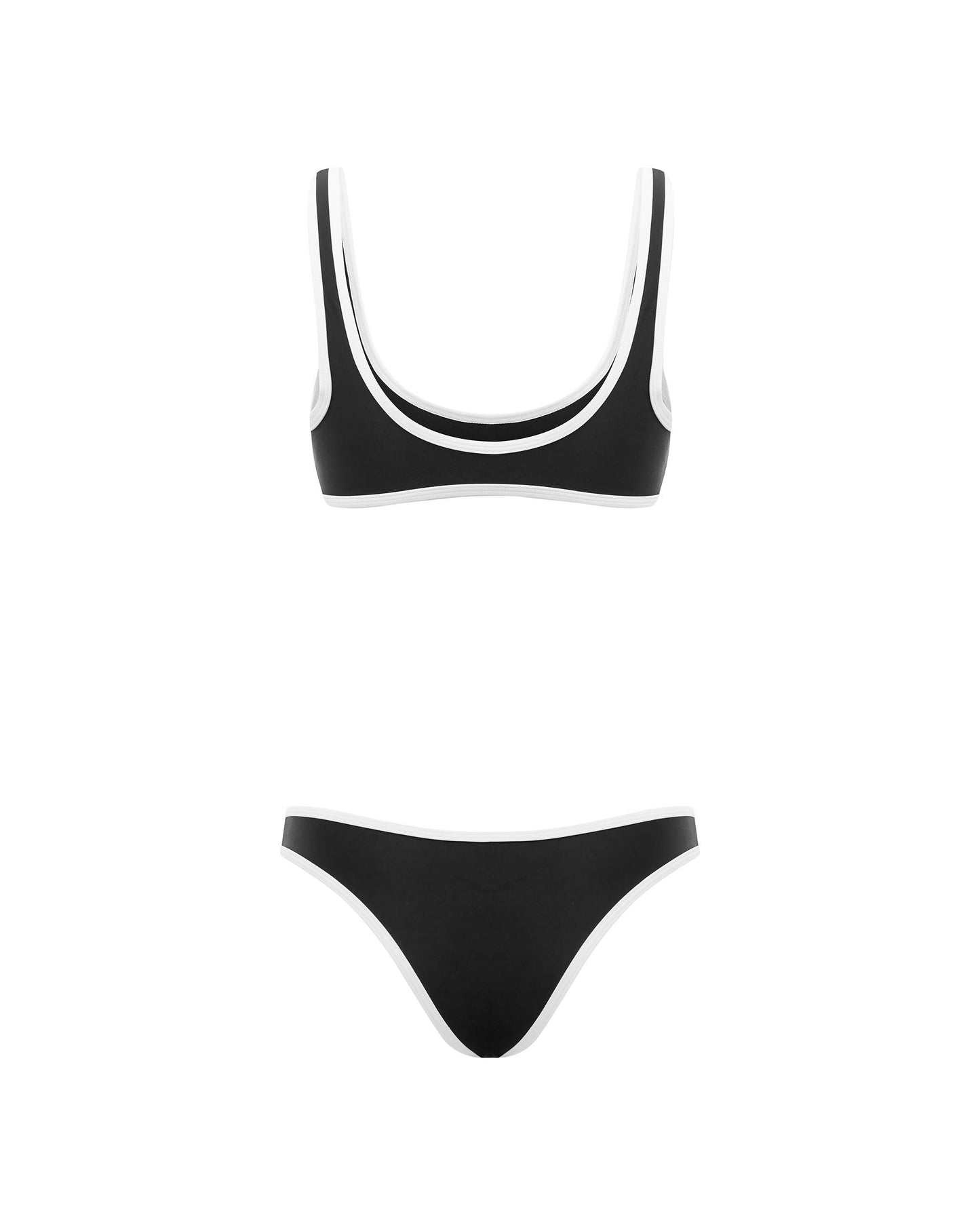 Studio image of the back of the 90s Duo Crop - Black & White Contrast. 