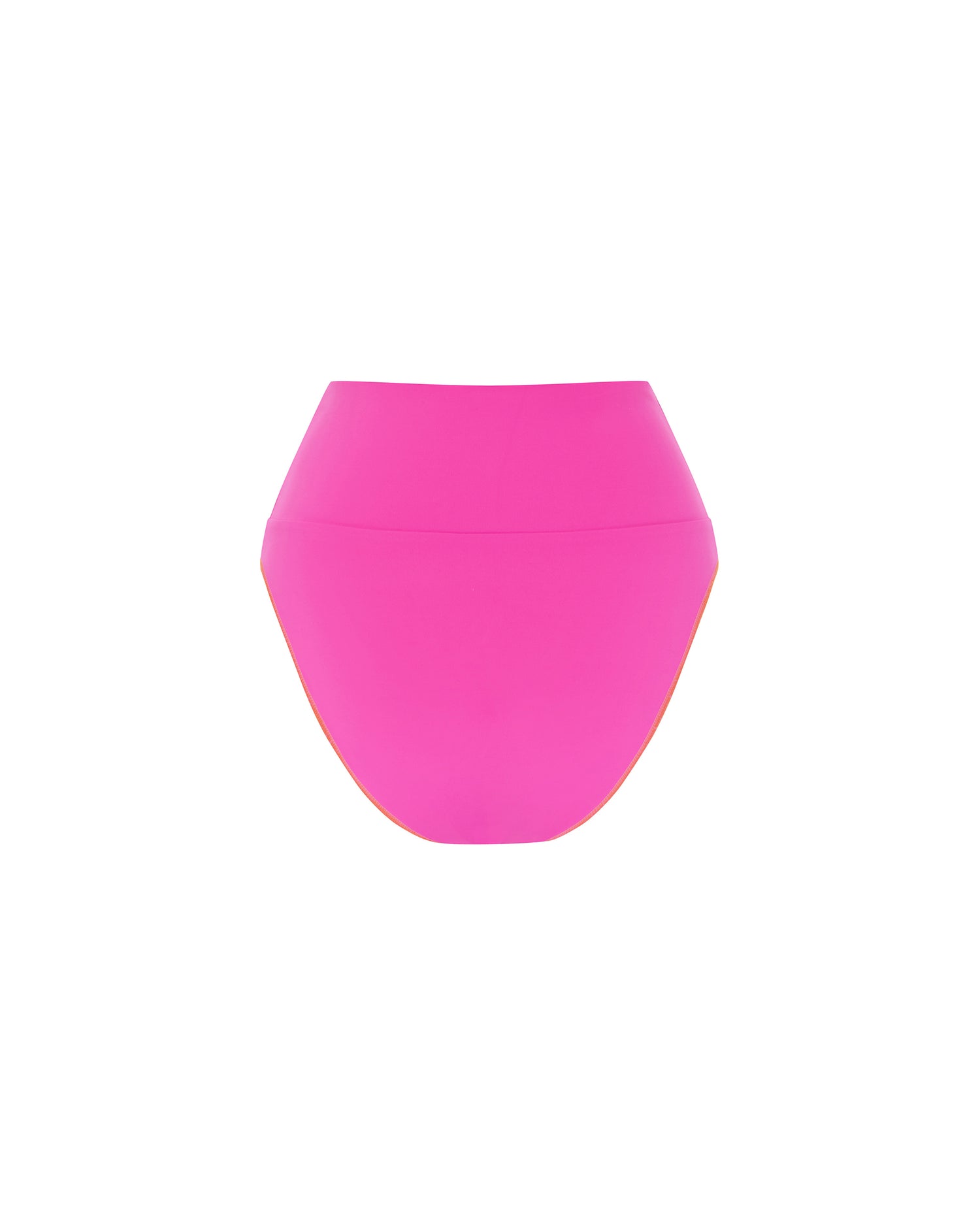 Studio image of the Contour High Waist Pant in Magenta, showcasing its mid to cheeky bottom coverage. 