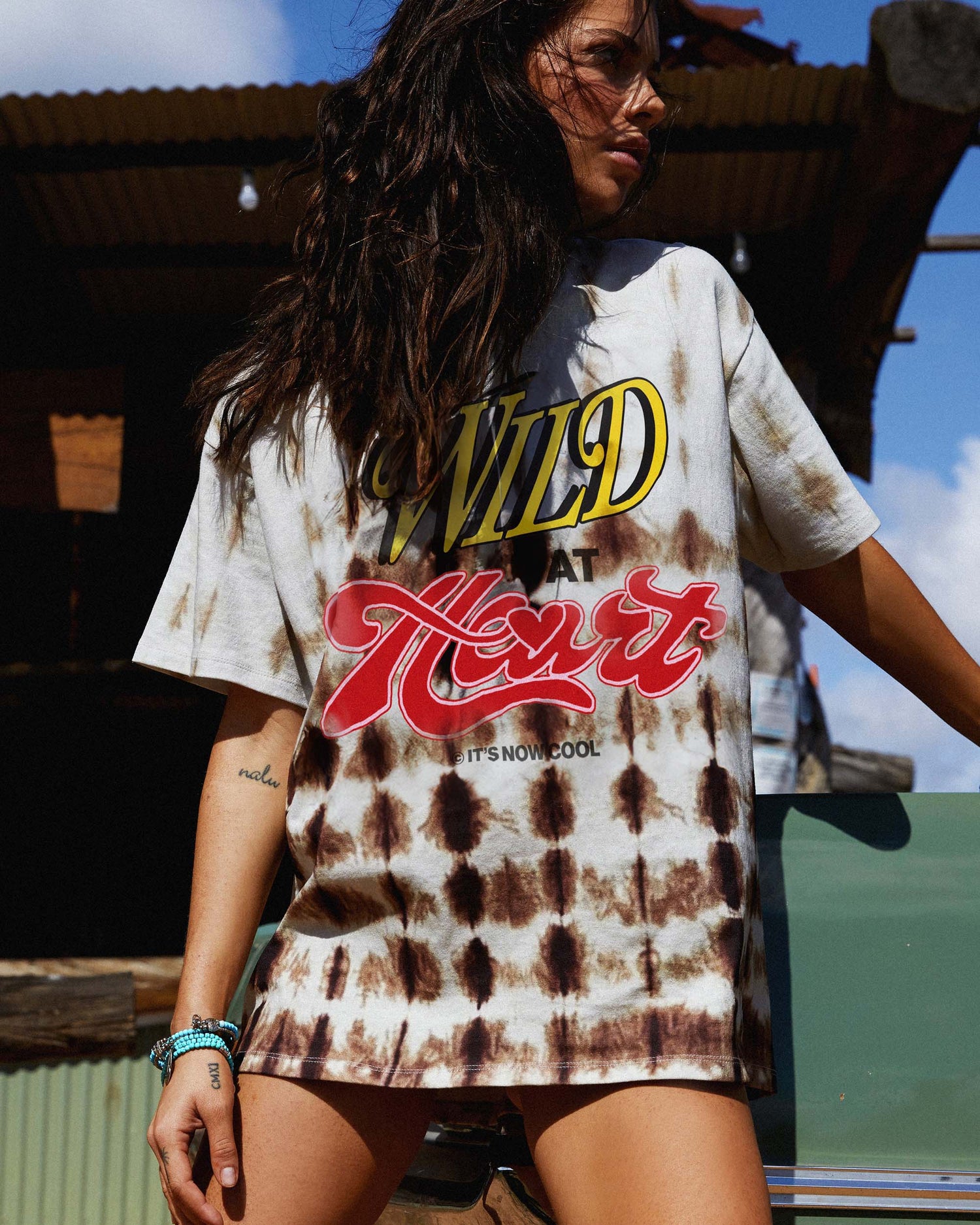 Lifestyle shot of the Signature Tee - Wild Hearts. 