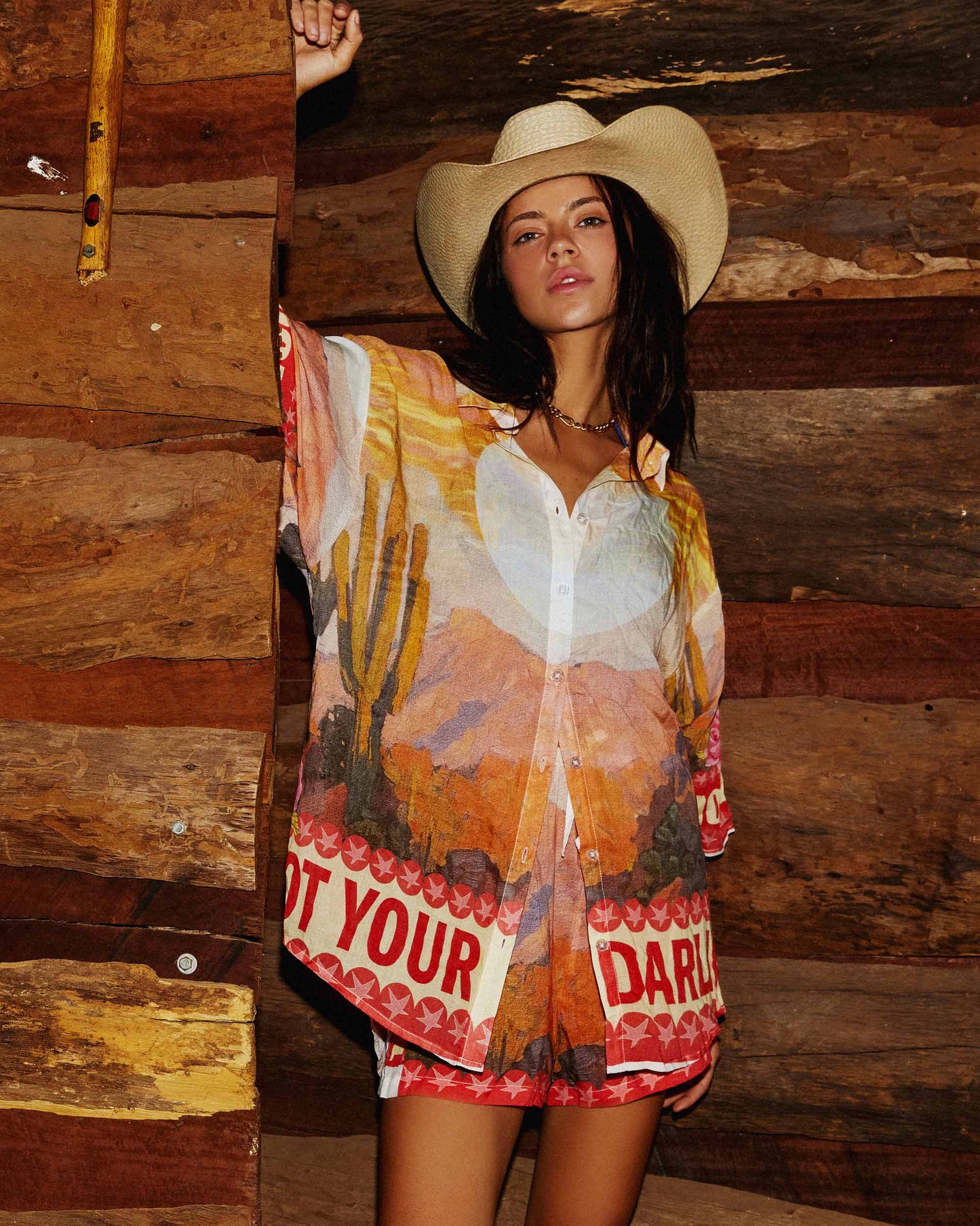 Lifestyle shot of the Vacay Short - Darlin'. 